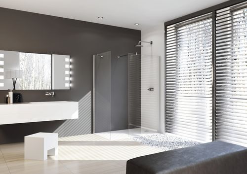 Begehbare Dusche - DESIGN PURE - Hüppe - Glas / rechteckig