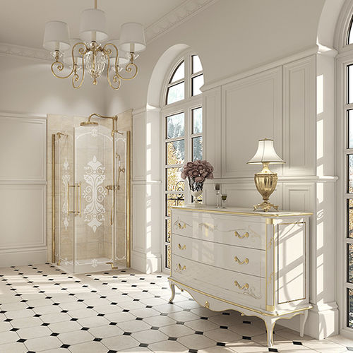Einflügelige Duschwand - STUDIO VICTORIAN - Hüppe - für Eckeinbau