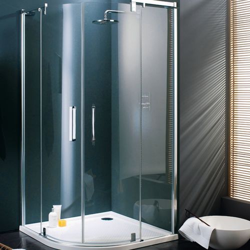Einflügelige Duschwand - REFRESH PURE - Hüppe - gebogen / für Eckeinbau