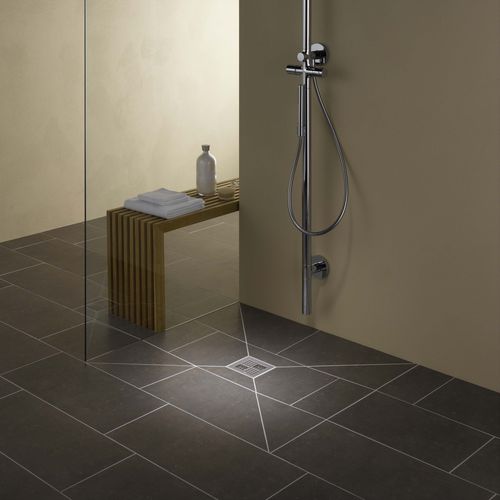 Quadratische Duschwanne - PORESTA® BF 95 - Poresta systems - zum Fliesen / bodengleich / extraflach