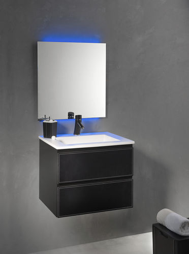 Wandhängender Waschtisch-Unterschrank - LOFT & BATH - 60 CM - KRAMER - Holz / modern / mit Spiegel