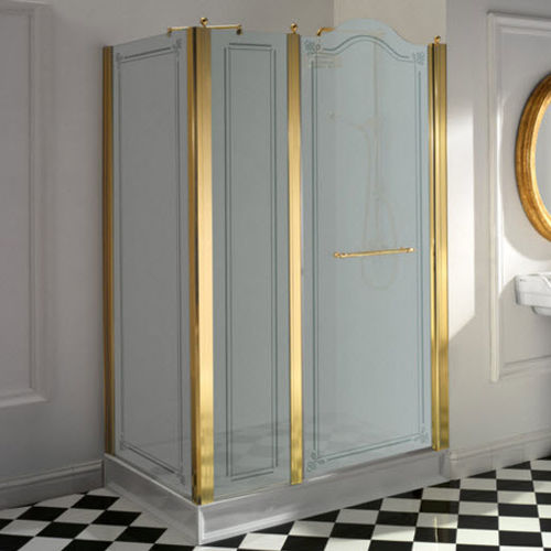 Glas-Duschkabine - C100SDOL - Sbordoni - mit Flügeltür / für Eckeinbau / Milchglas