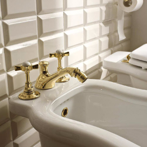 Bidet-Zweigriffmischer - AN146OL - Sbordoni - Aufsatz / Metall / für Badezimmer