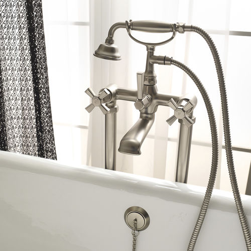 Zweigriffmischer für Badewanne - DP116CNIO - Sbordoni - bodenstehend / Metall / für Badezimmer