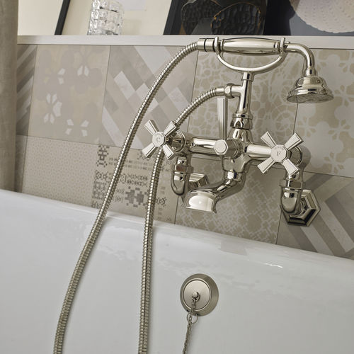 Zweigriffmischer für Badewanne - DP116NI - Sbordoni - wandmontiert / Metall / für Badezimmer