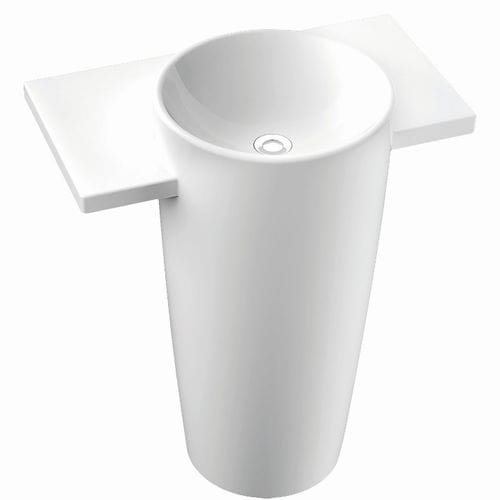 Bodenstehendes Waschbecken - FEBE S - Marmorin - Keramik / mit verstellbarem Spiegel / rund