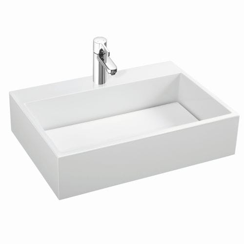 Aufsatzwaschbecken - MODICO SERIES - Marmorin - Keramik / mit verstellbarem Spiegel / quadratisch