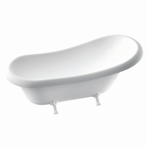 Ovale Badewanne - FAMA - Marmorin - auf Füßen / Verbundwerkstoff / weiß