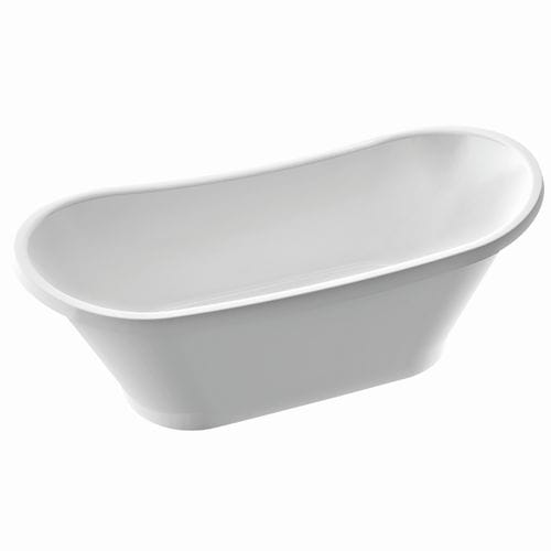 Ovale Badewanne - PIA - Marmorin - freistehend / Verbundwerkstoff / weiß