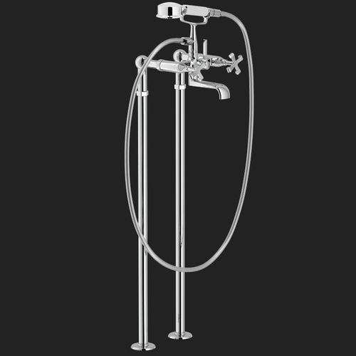 Zweigriffmischer für Badewanne - CARLOS PRIMERO: CP210CR, AV00151/10CR - Nobili Rubinetterie - bodenstehend / Bronze / Edelstahl