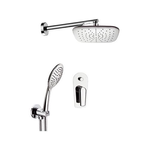 Wandmontiertes Duschsystem - V09S02 - Remer Rubinetterie - modern / mit Handbrause / mit festem Brausekopf