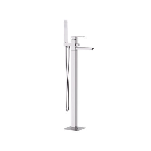 Einhebelmischer für Badewanne - Q08 - Remer Rubinetterie - bodenstehend / verchromter Messing / für Badezimmer