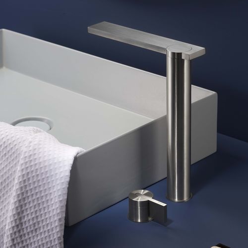 Einhebelmischer für Waschtisch - PR50AD201INOX - Ritmonio Rubinetterie Srl - Aufsatz / Edelstahl / für Badezimmer