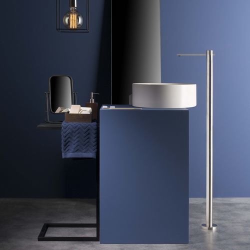 Einhebelmischer für Waschtisch - PR50DE201INOX - Ritmonio Rubinetterie Srl - bodenstehend / Edelstahl / für Badezimmer