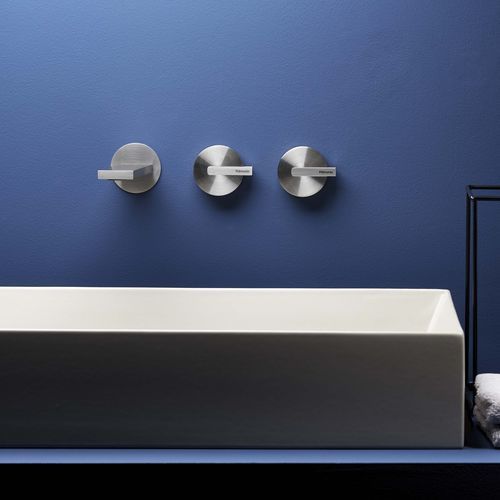 Zweigriffmischer für Waschtisch - PR50AJ201INOX - Ritmonio Rubinetterie Srl - wandmontiert / Einbau / Edelstahl