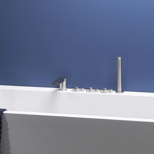 Zweigriffmischer für Badewanne - PR50EJ201INOX - Ritmonio Rubinetterie Srl - Aufsatz / Edelstahl / für Badezimmer