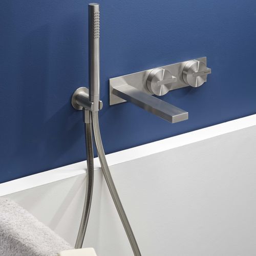 Zweigriffmischer für Badewanne - PR50EB102 - Ritmonio Rubinetterie Srl - wandmontiert / Edelstahl / für Badezimmer