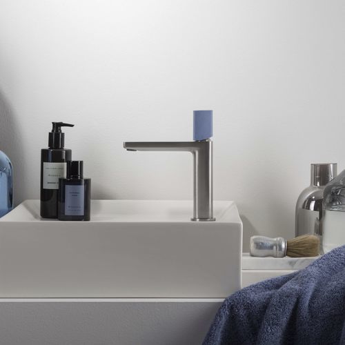 Einhebelmischer für Waschtisch - PR43AU101IX+PR43MA001M08 - Ritmonio Rubinetterie Srl - Aufsatz / verchromter Messing / für Badezimmer