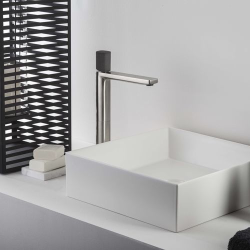 Einhebelmischer für Waschtisch - PR43AV201IX+PR43MA001M04 - Ritmonio Rubinetterie Srl - Aufsatz / gebürstetes Messing / für Badezimmer