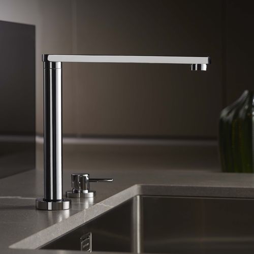 Aufsatz-Einhebelmischer - E0CU280CRL - Ritmonio Rubinetterie Srl - verchromter Messing / für Küche / 2-Loch