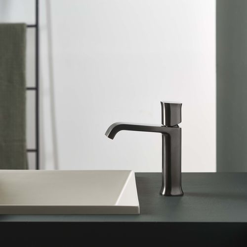 Einhebelmischer für Waschtisch - PR35AU201BLX+PR35MA001BLX - Ritmonio Rubinetterie Srl - Aufsatz / gebürstetes Messing / für den Innenraum
