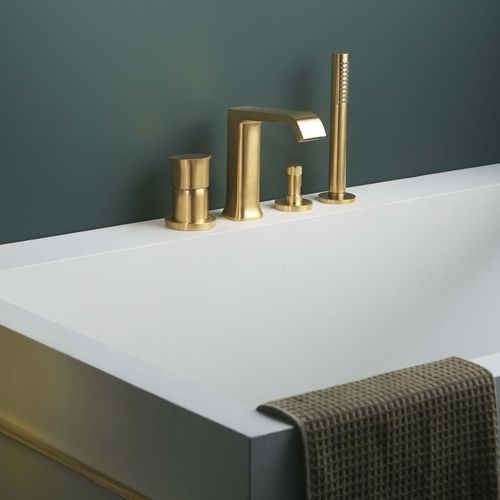 Einhebelmischer für Badewanne - PR35ES201GOX+PR35MC001GOX - Ritmonio Rubinetterie Srl - Aufsatz / verchromter Messing / für Badezimmer