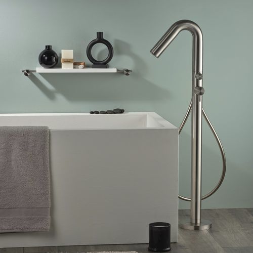 Einhebelmischer für Badewanne - E0BA0475INOX - Ritmonio Rubinetterie Srl - bodenstehend / Edelstahl / für Badezimmer