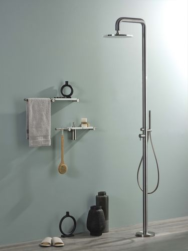 Duschsäule für Gewerbegebrauch - E0BA0470EINOX - Ritmonio Rubinetterie Srl - auf Fuß / modern / mit Handbrause