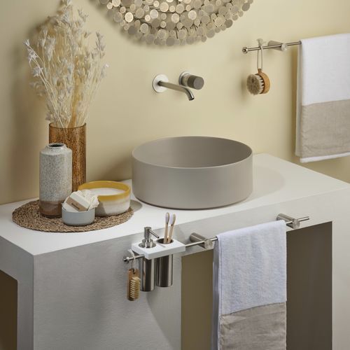 Einhebelmischer für Waschtisch - E0BA0113SPCICM - Ritmonio Rubinetterie Srl - wandmontiert / Edelstahl / für Badezimmer