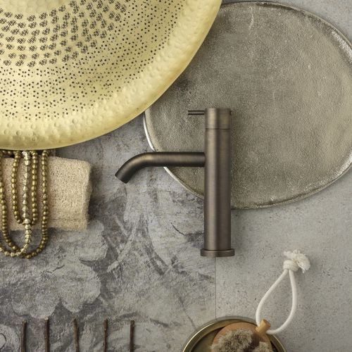 Einhebelmischer für Waschtisch - E0BA0121CLF34 - Ritmonio Rubinetterie Srl - Aufsatz / gebürstetes Messing / für Badezimmer