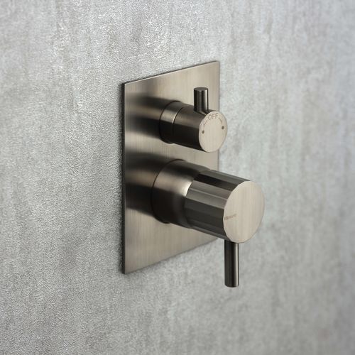 Einhebelmischer für Dusche - PR51GM101BLX+PR51MC101BLX - Ritmonio Rubinetterie Srl - wandmontiert / Einbau / verchromter Messing