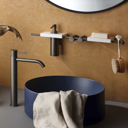 Einhebelmischer für Waschtisch - PR51AV201F31+PR51MA103F31 - Ritmonio Rubinetterie Srl - Aufsatz / verchromter Messing / für Badezimmer