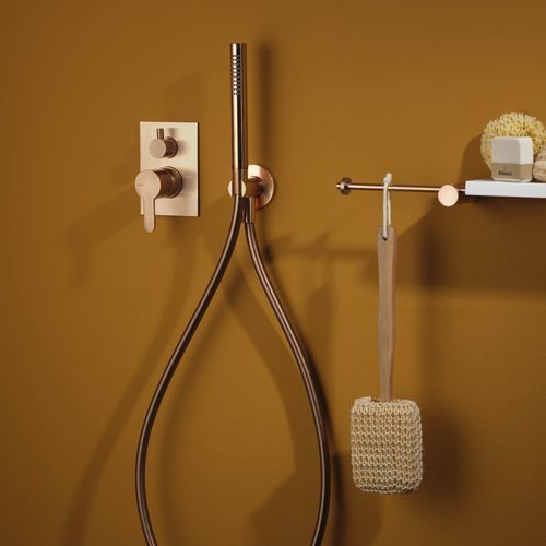 Einhebelmischer für Dusche - PR54GB111F33 - Ritmonio Rubinetterie Srl - wandmontiert / gebürstetes Messing / für Badezimmer
