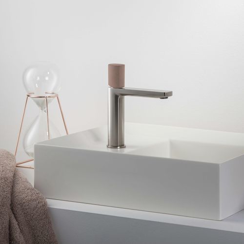 Einhebelmischer für Waschtisch - PR43AU101IX+PR43MA001M07 - Ritmonio Rubinetterie Srl - Aufsatz / gebürstetes Messing / für Badezimmer