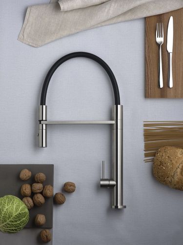 Einhebelmischer für Waschtisch - E0CU200INOX - Ritmonio Rubinetterie Srl - Aufsatz / Edelstahl / für Küche