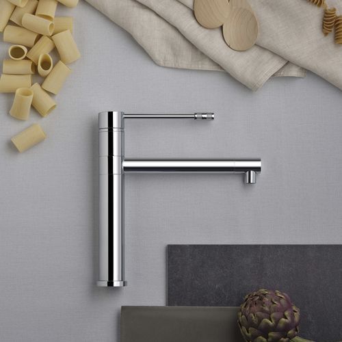 Einhebelmischer für Waschtisch - E0CU00CRL - Ritmonio Rubinetterie Srl - Aufsatz / verchromter Messing / für Küche