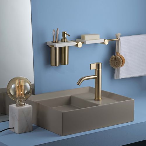 Einhebelmischer für Waschtisch - PR50AA211ICX - Ritmonio Rubinetterie Srl - Aufsatz / Edelstahl / für den Innenraum