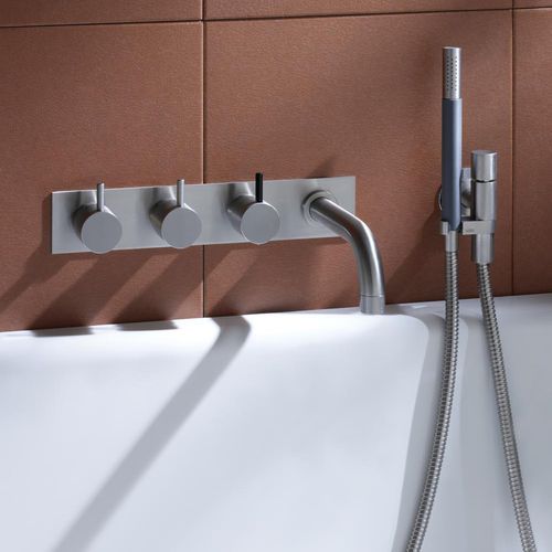 Zweigriffmischer für Badewanne - 811C-071 series - VOLA - Einbau / Edelstahl / für Badezimmer