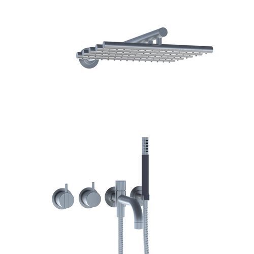 Edelstahl-Wannenset - 2441DT8-051 series - VOLA - wandmontiert / modern / 5-Loch