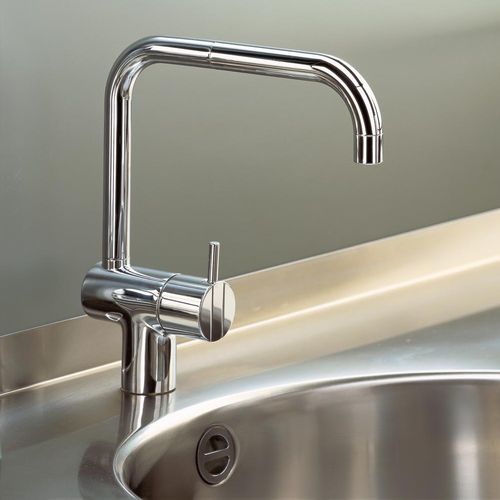 Aufsatz-Einhebelmischer - KV1EB series - VOLA - Edelstahl / für Küche / 1-Loch