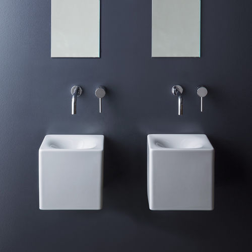 Wand-Waschbecken - 1521 - Scarabeo Ceramiche - Keramik / quadratisch / ohne Öffnung