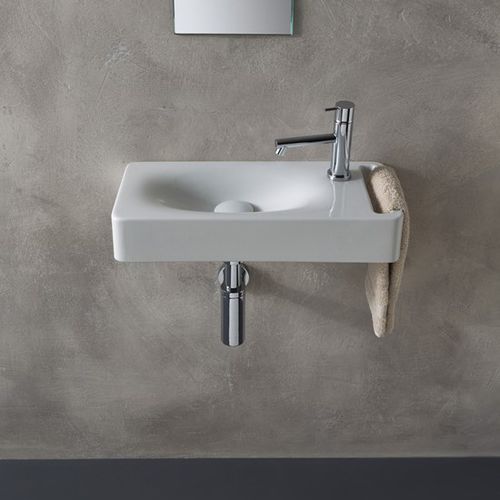 Wand-Waschbecken - 1511 - Scarabeo Ceramiche - Keramik / mit integrierter Waschtischplatte / mit integriertem Handtuchhalter