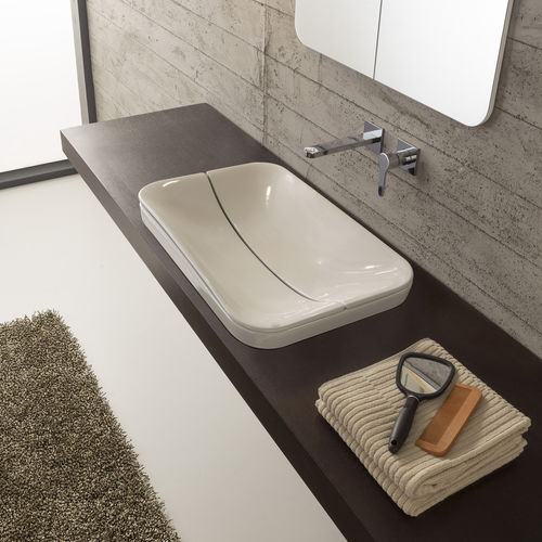 Einbauwaschbecken - 9004 - Scarabeo Ceramiche - Keramik / rechteckig / ohne Öffnung