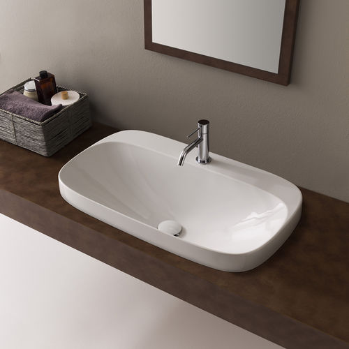 Einbauwaschbecken - Moon - Scarabeo Ceramiche - Keramik / rechteckig / 1-Loch