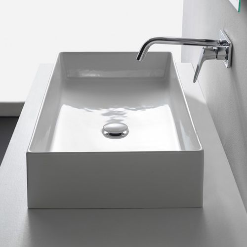 Aufsatzwaschbecken - 5101 - Scarabeo Ceramiche - Keramik / rechteckig / ohne Öffnung