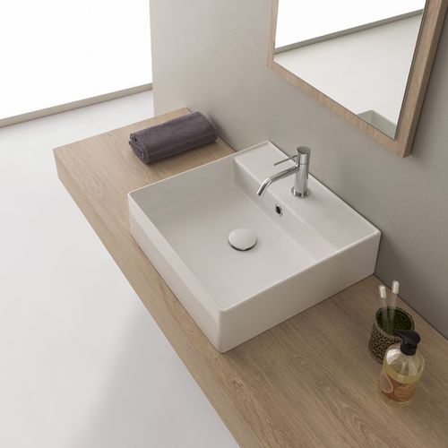 Wand-Waschbecken - 5105  - Scarabeo Ceramiche - Keramik / rechteckig / 1-Loch