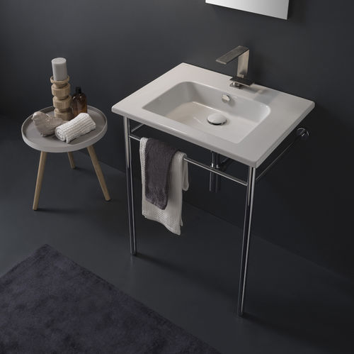 Wand-Waschbecken - 5210 - Scarabeo Ceramiche - Keramik / mit integriertem Handtuchhalter / rechteckig