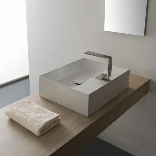 Aufsatzwaschbecken - 5112  - Scarabeo Ceramiche - Keramik / rechteckig / 1-Loch