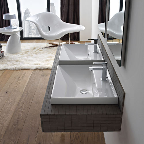 Einbauwaschbecken - 3004 - Scarabeo Ceramiche - Keramik / doppelt / rechteckig