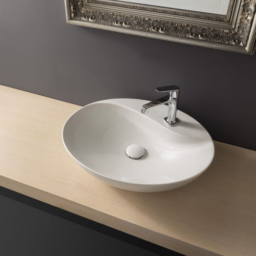 Aufsatzwaschbecken - 8610 - Scarabeo Ceramiche - Keramik / oval / 1-Loch